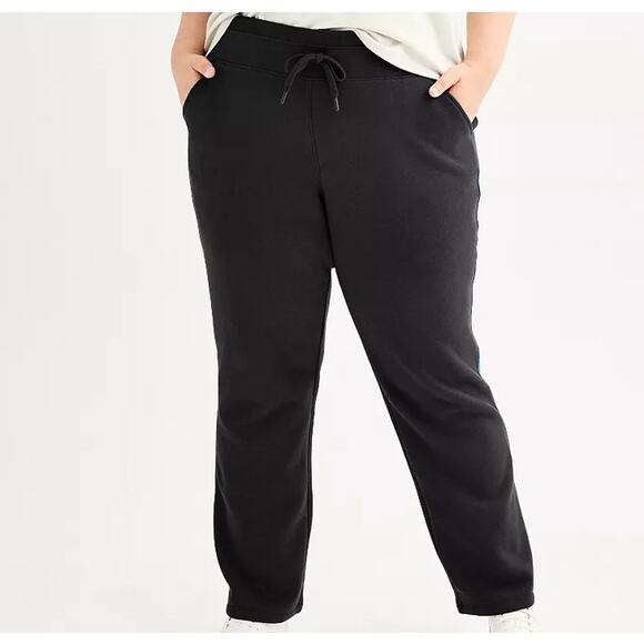 Tek Gear Ultrasoft Fleece Pants Midrise Straight Black Plus Sz 4X NWT - Picture 1 of 6
